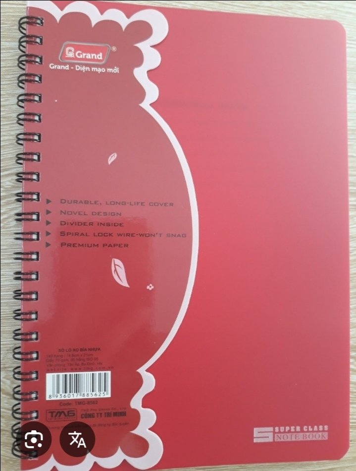 Sổ Lò xo bìa nhựa TMG