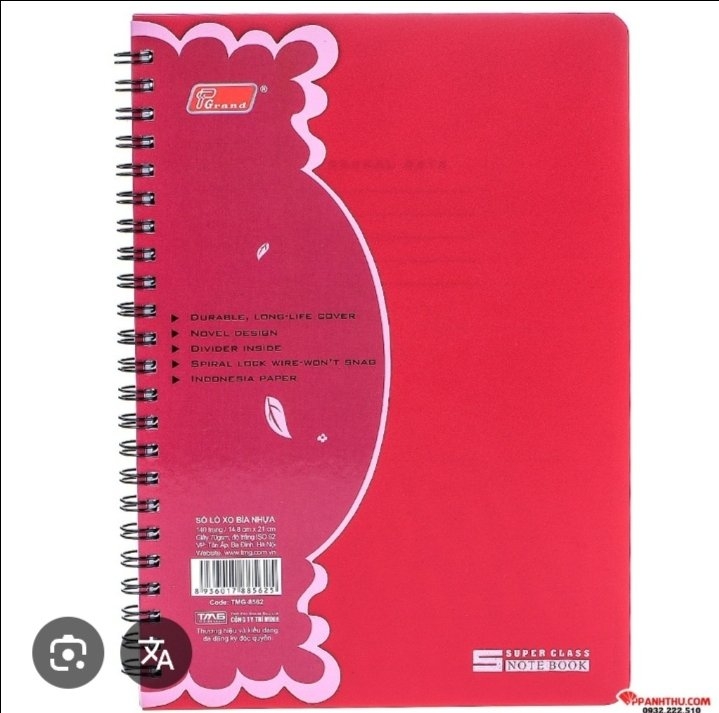 Sổ Lò xo bìa nhựa TMG