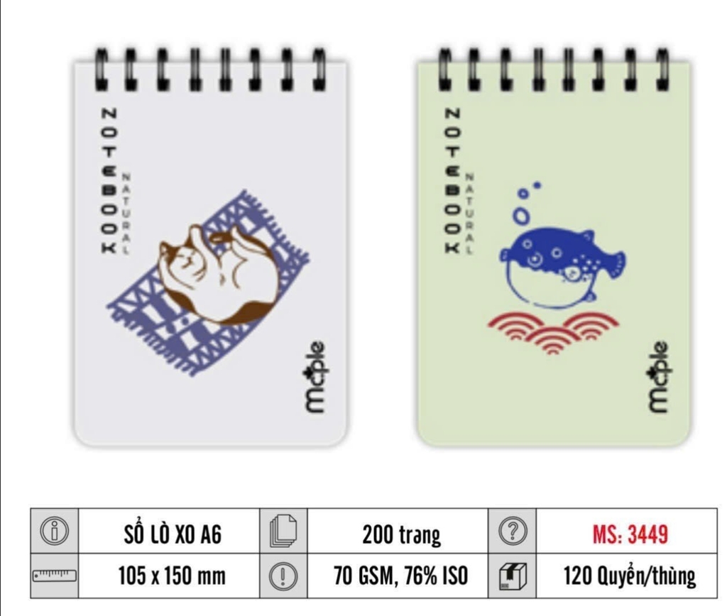 Sổ lò xo A6 Maple