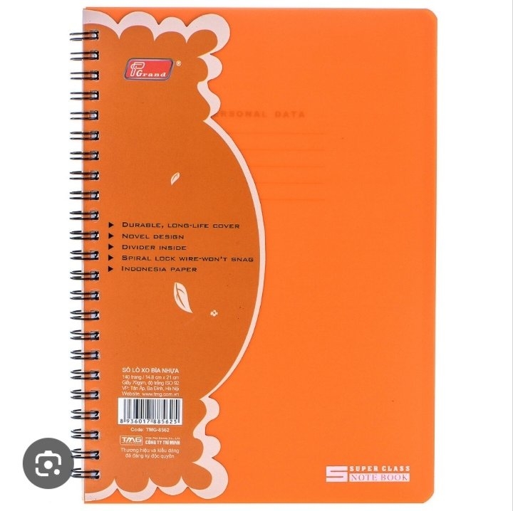 Sổ Lò xo bìa nhựa TMG