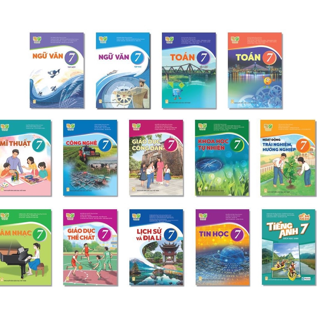 Bộ sách giáo khoa lớp 7 + BT môn chính (16 quyển)