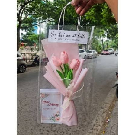 Thiệp to gắn bó hoa + cây găm 20/11