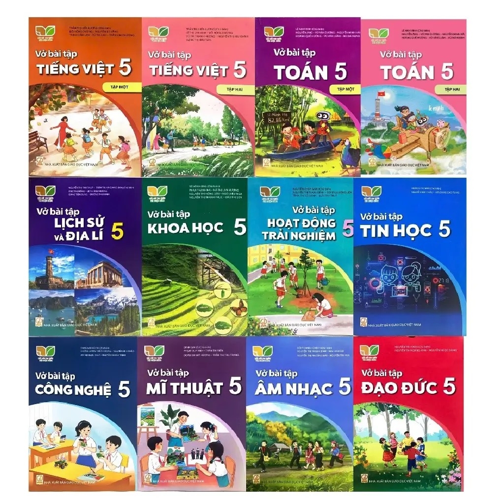 Bộ sách giáo khoa lớp 5 + BT môn chính (17 quyển)