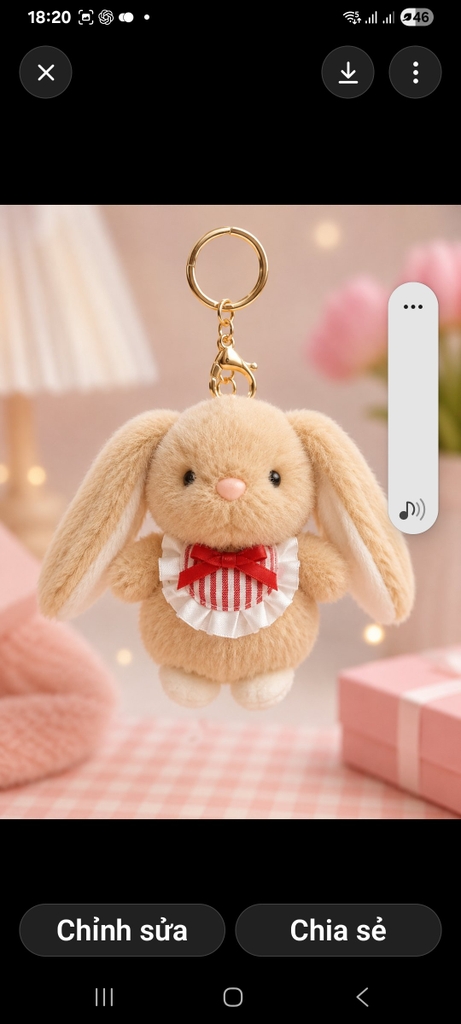 Móc khóa thỏ yếm tai dài