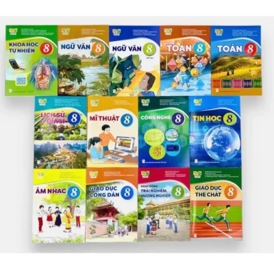 Bộ sách giáo khoa lớp 8 + BT môn chính (16 quyển)