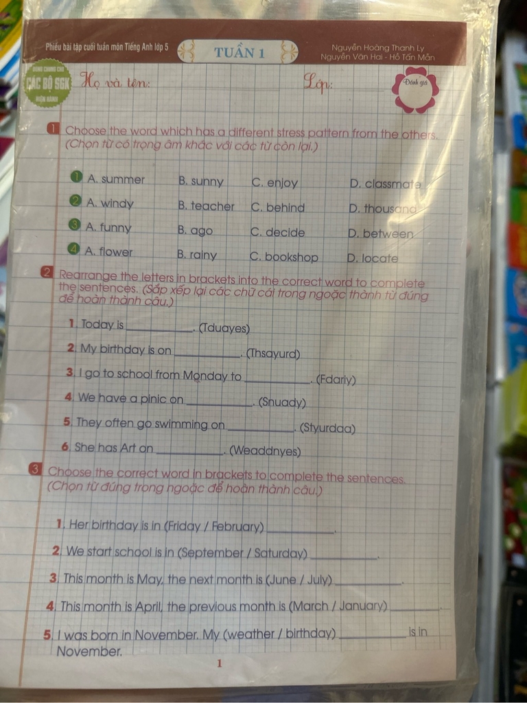 Sách giáo khoa Lớp 5