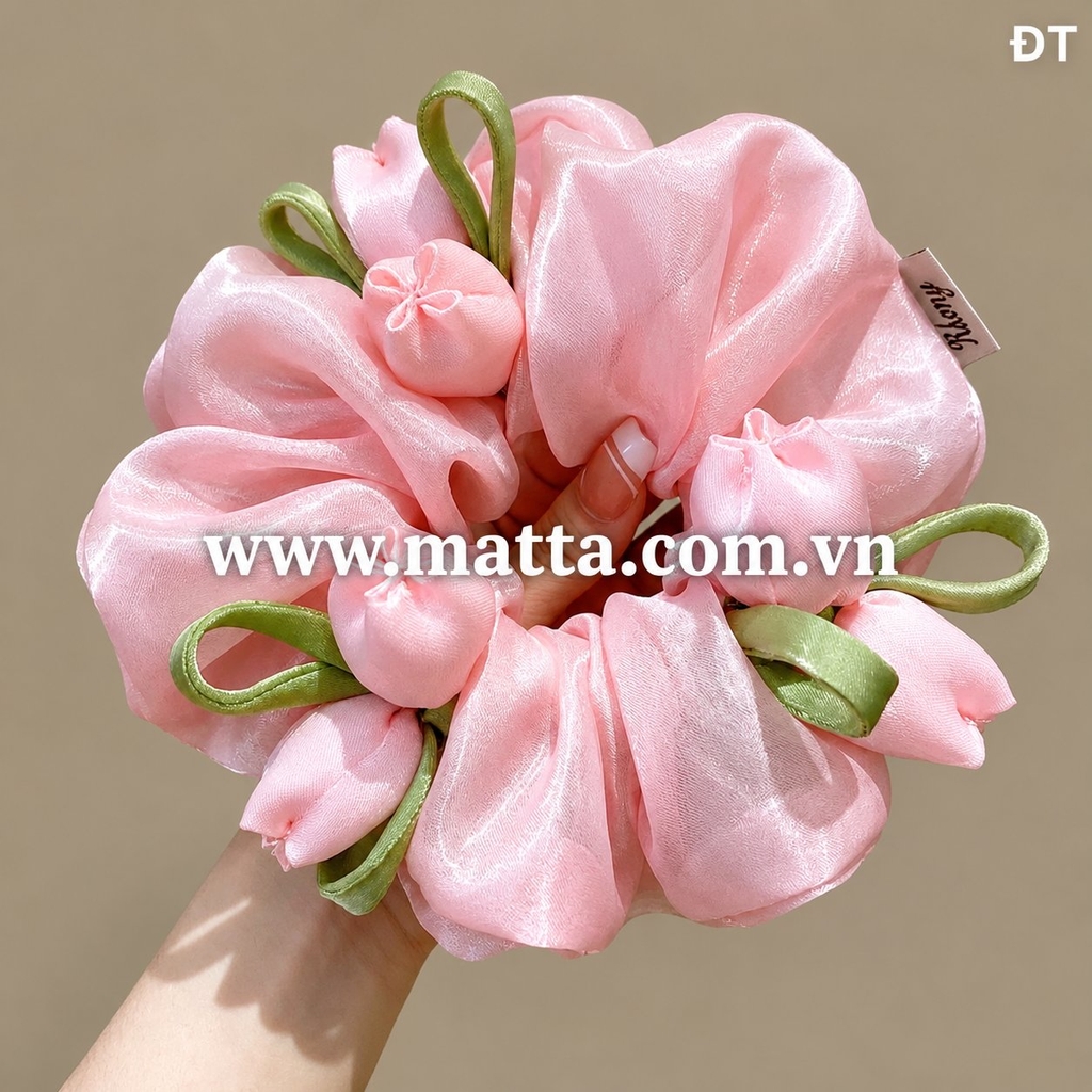 Dây cột tóc voan hoa dây tulip