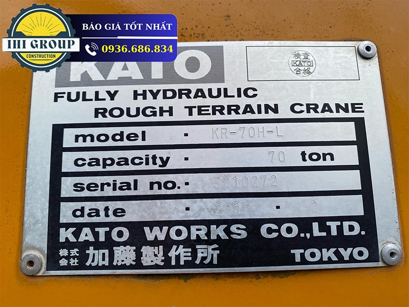 Cẩu Địa Hình KATO KR-70H-L - Đời 2012- Nhập Khẩu Nhật Bản