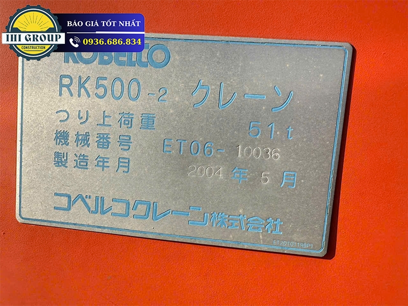 Cẩu Bánh Lốp Kobelco RK500-2 - Đời 2004 - Nhập Khẩu Nhật Bản