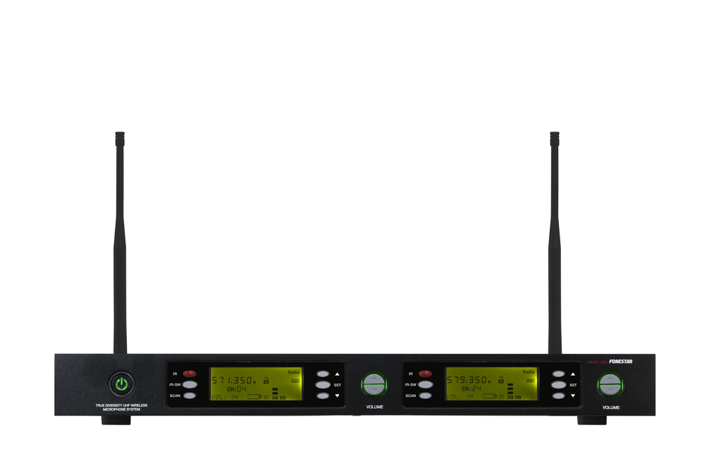 Bộ thu micro không dây 2 kênh UHF True Diversity FONESTAR MSHR-46D-631