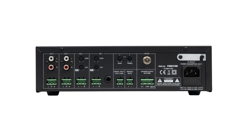 Bộ khuếch đại PA (Public Address) vùng đơn 60W FONESTAR PROX-60