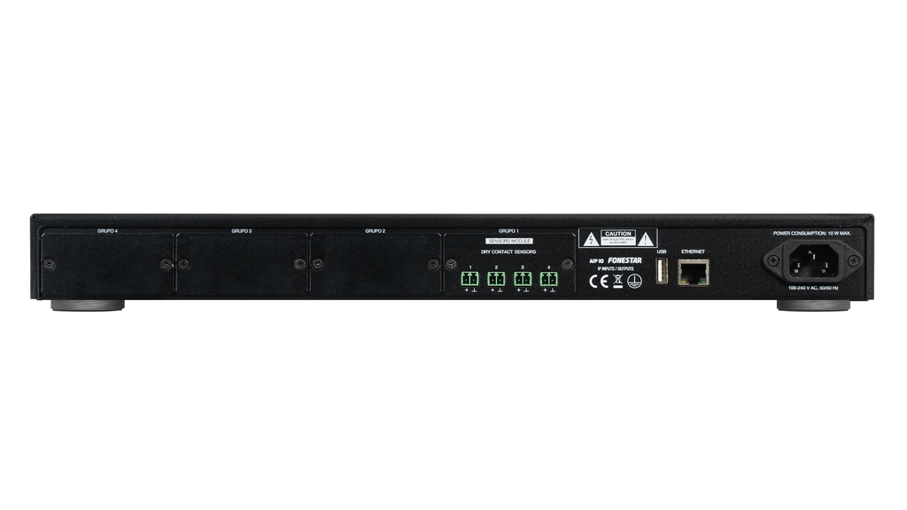 Bộ giao tiếp đầu vào IP cho hệ thống âm thanh IP, 4 ngõ vào cách ly  FONESTAR AIP-IO-4S