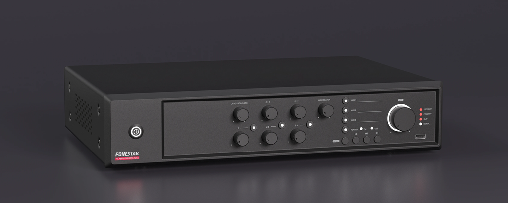 Bộ khuếch đại PA (Public Address) 3 zone 120W FONESTAR MAX-120Z