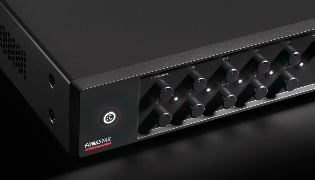 Bộ khuếch đại PA (Public Address) 5 zone 480W FONESTAR MAX-480Z