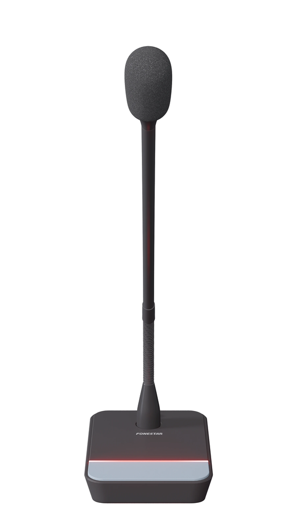 Microphone thông báo kỹ thuật số Dante, kiểu để bàn cổ ngỗng, hỗ trợ nguồn PoE Fonestar MIC-DANTE