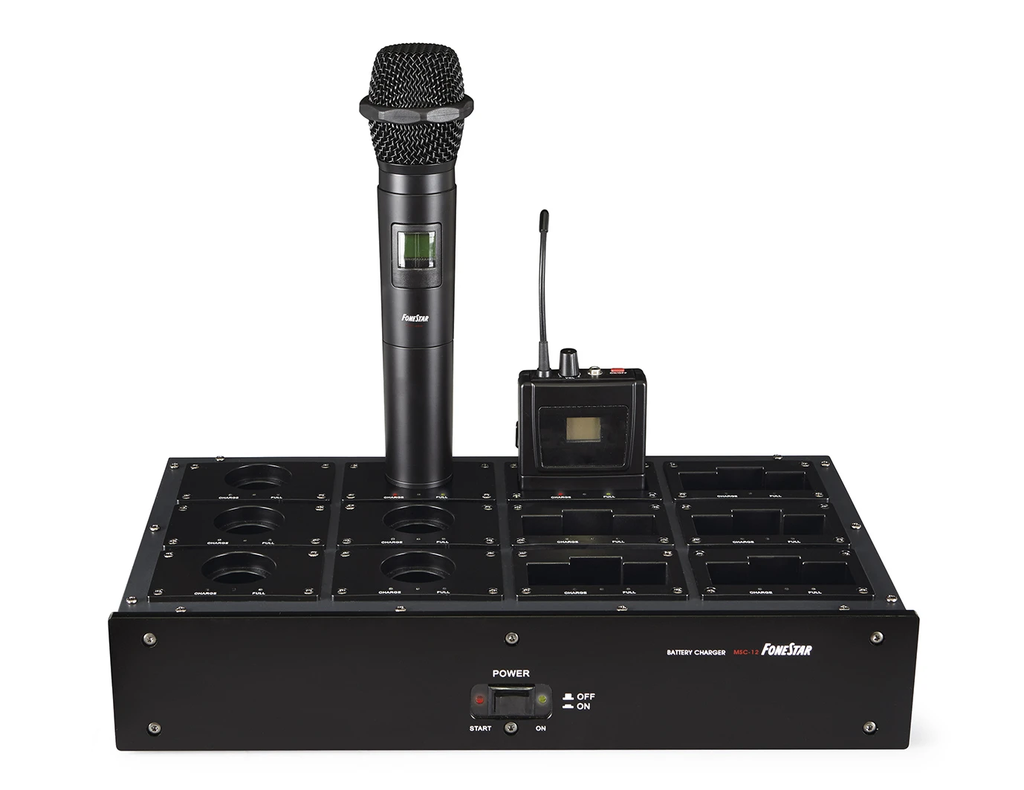 Bộ sạc cho hệ thống micro không dây và tai nghe kiểm âm FONESTAR MSC-12