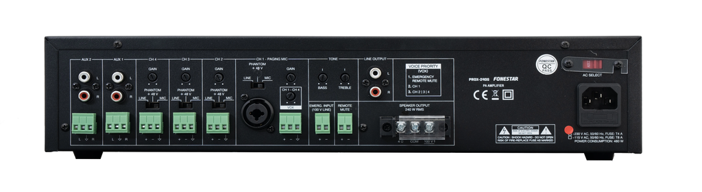 Bộ khuếch đại PA (Public Address) vùng đơn 240W FONESTAR PROX-240S