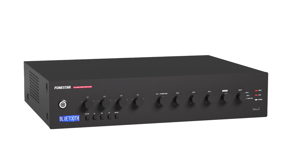 Bộ khuếch đại PA (Public Address) 4 zone 240W FONESTAR PROX-240Z