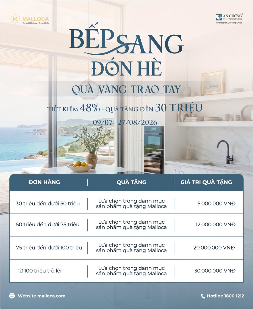 Chương trình khuyến mãi Bếp Sang Đón Hè - Quà Tặng Trao Tay