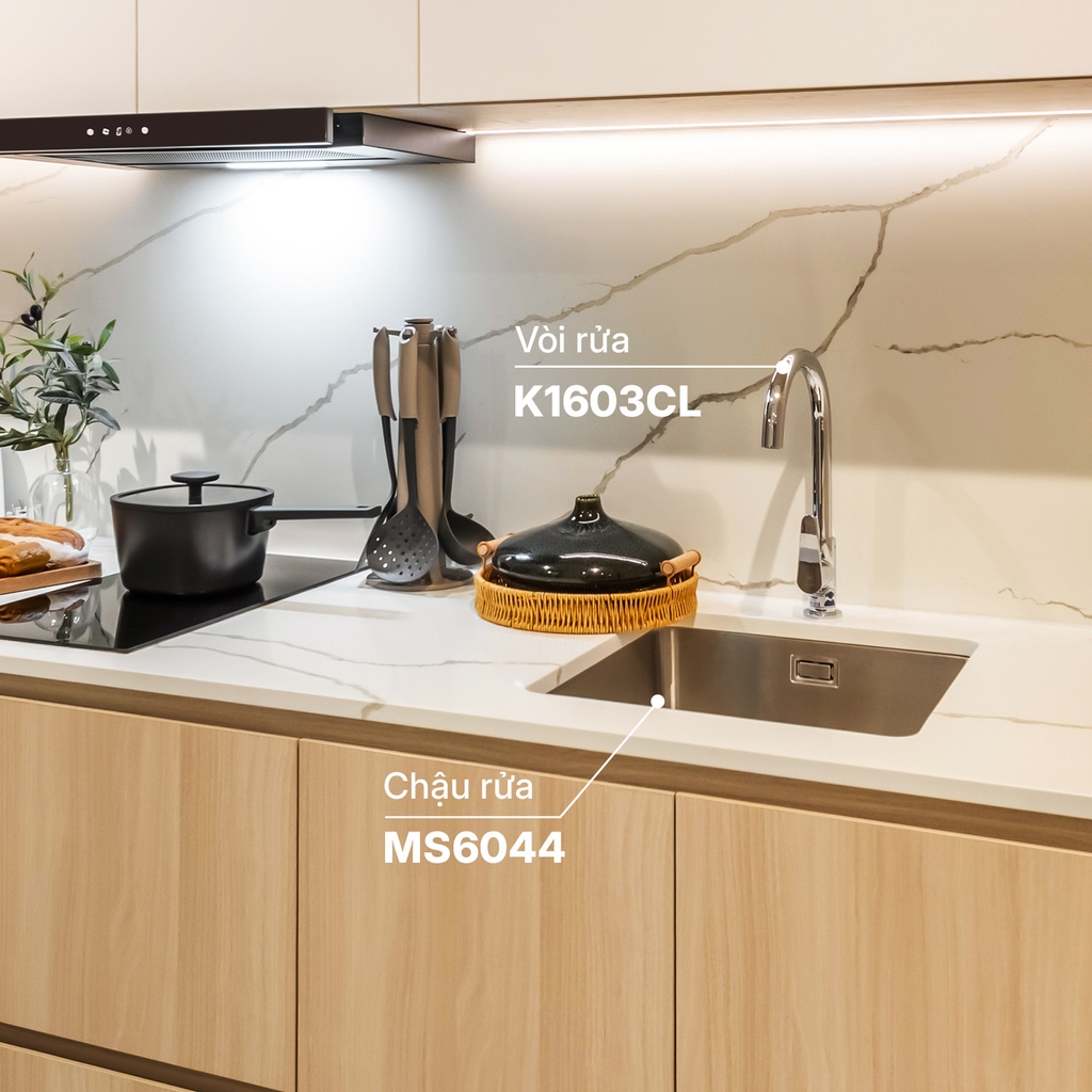 Chậu rửa MS6044 và vòi rửa K160CL