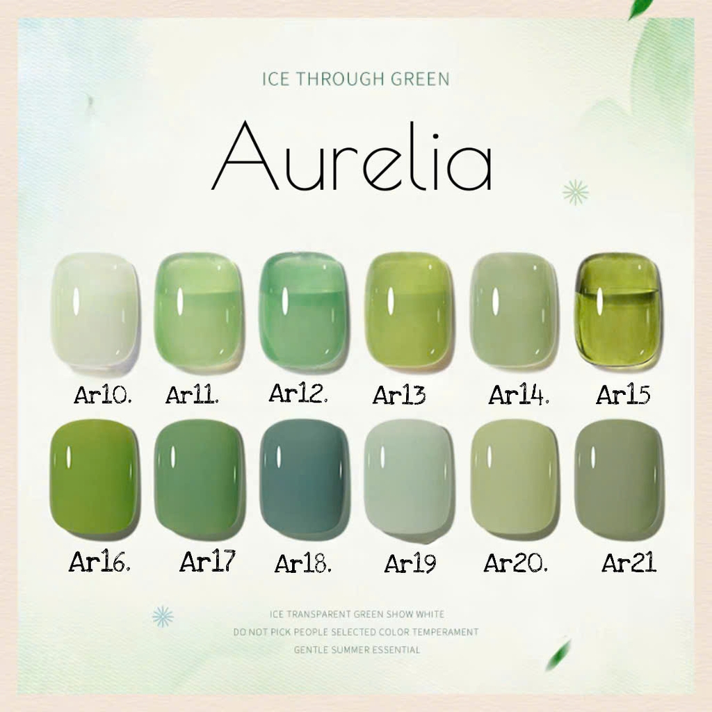 [Aurelia] Sơn gel tone xanh lá -Sơn gel bán lẻ màu