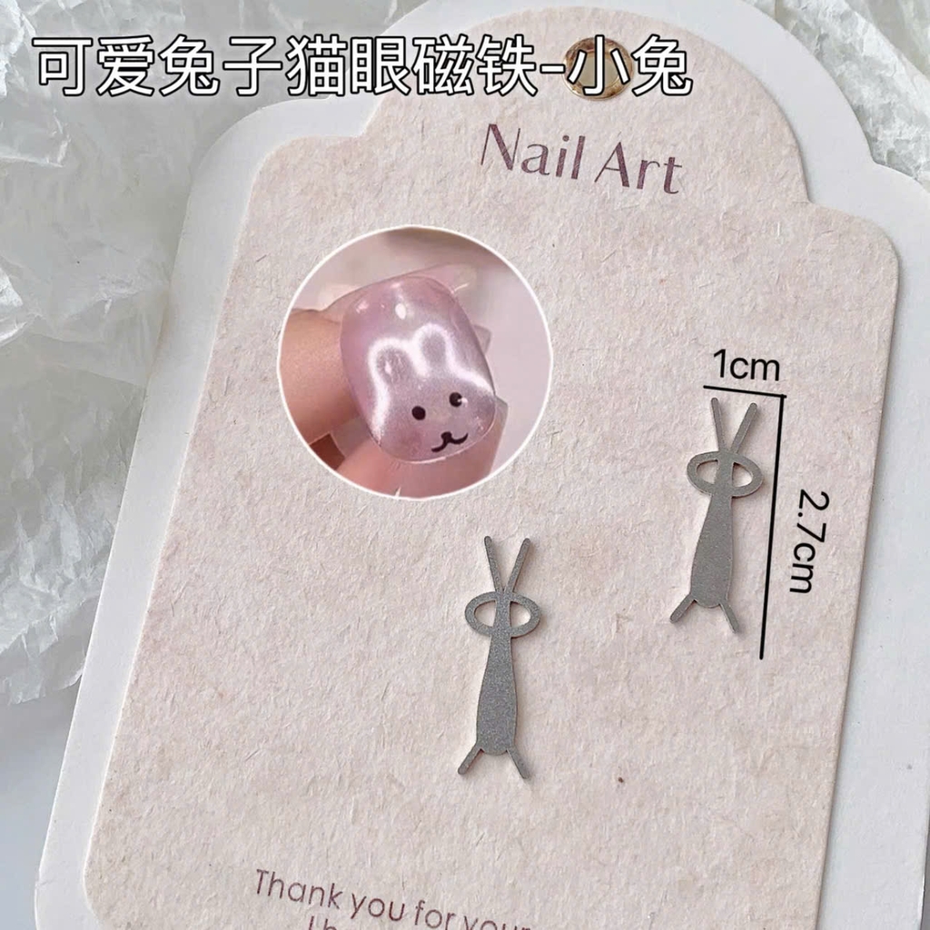 Thanh sắt hơ mắt mèo hinh thỏ dễ thương-nam châm hơ mắt mèo hình thỏ bán lẻ 1 cái
