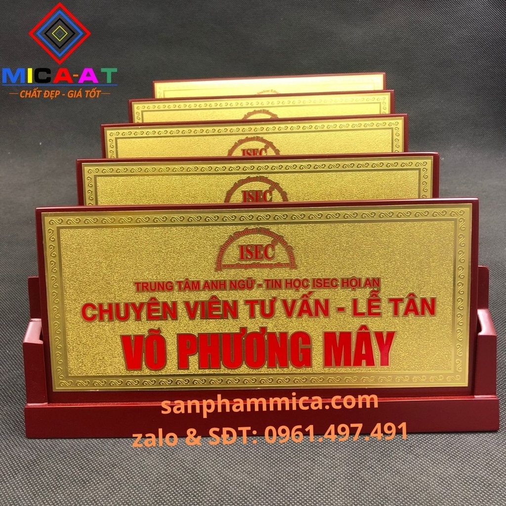 Biển Tên Chức Danh Gỗ Đồng Tam Giác