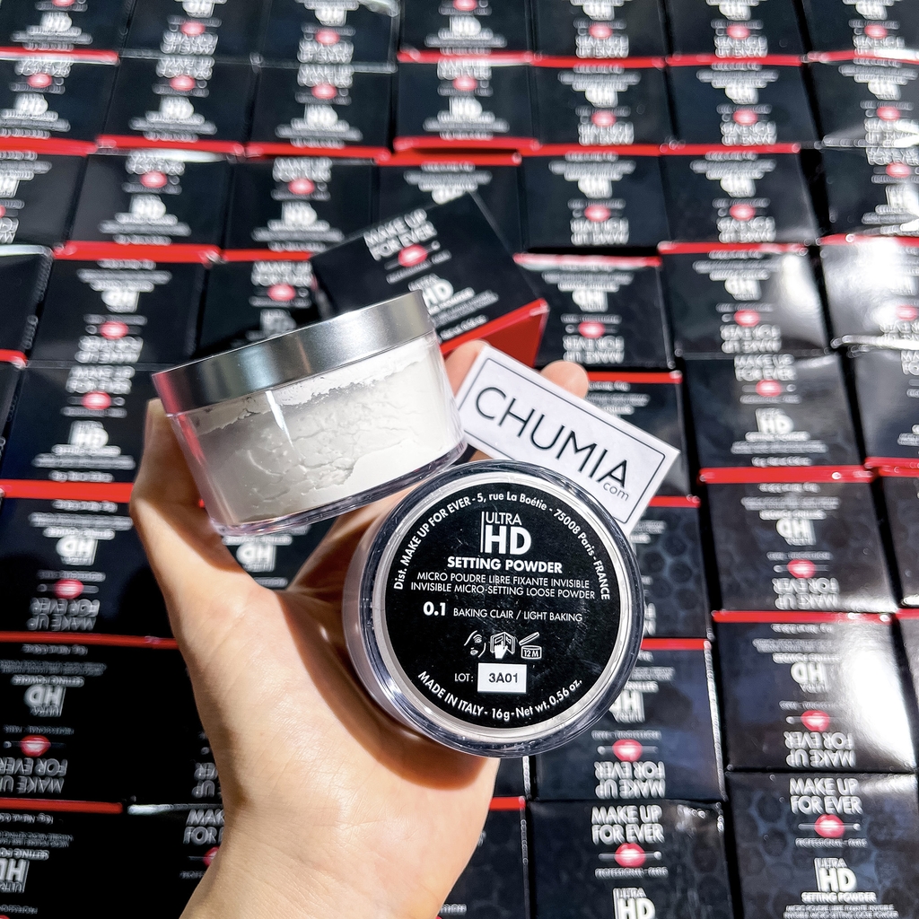 Phấn phủ MAKE UP for ever ultra hd 16g - 0.1 light baking (nắp bạc)