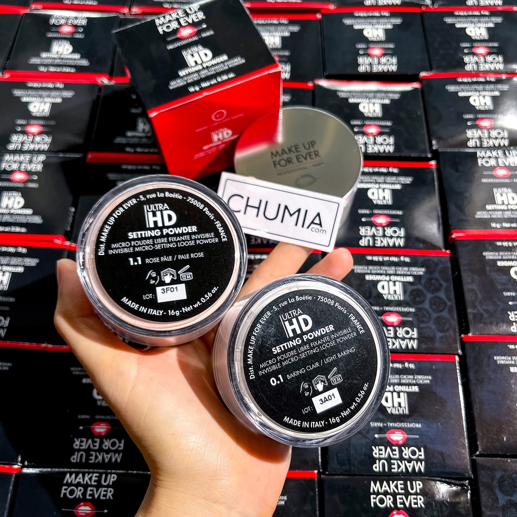 Phấn phủ MAKE UP for ever ultra hd 16g - 0.1 light baking (nắp bạc)