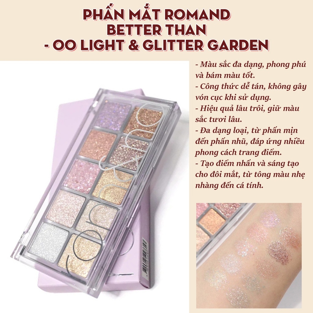 Phấn mắt ROMAND better than - 00 light & glitter garden