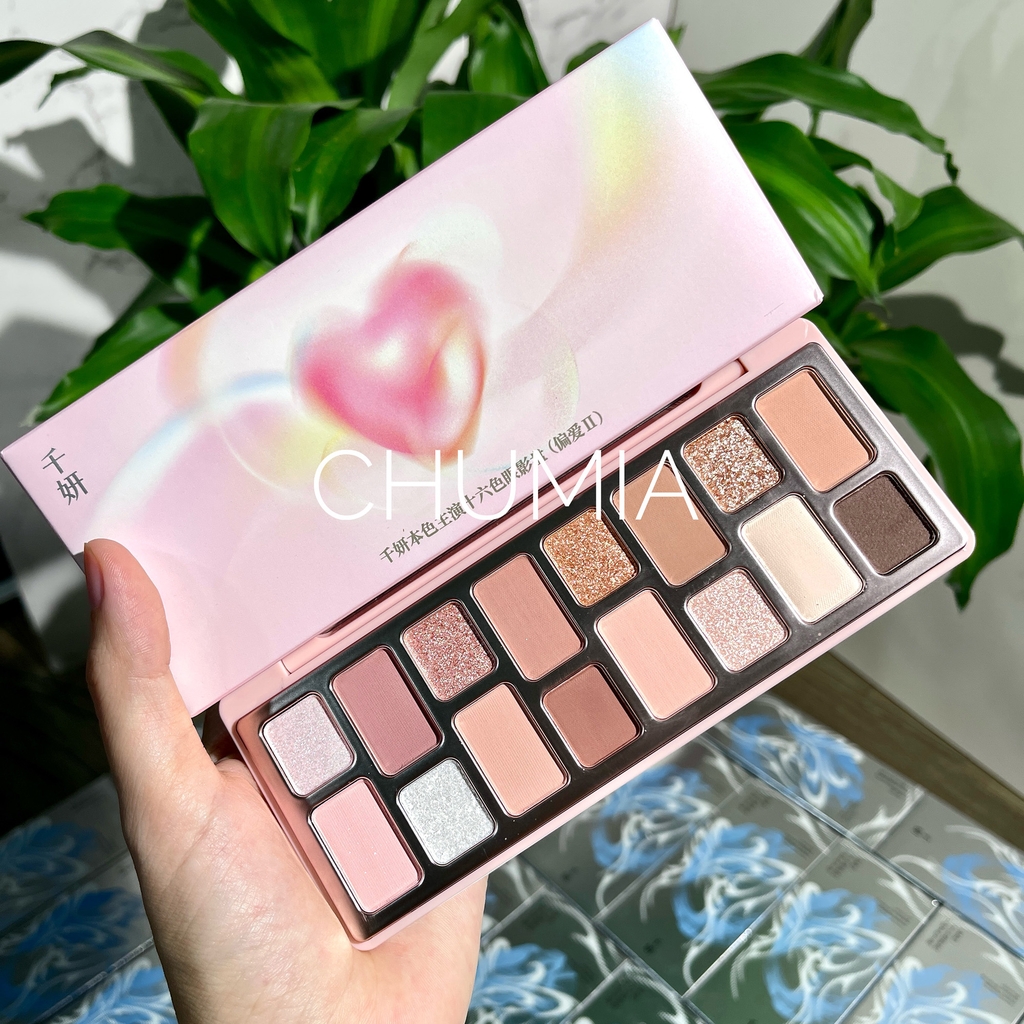 Phấn mắt Cheeryep Qianyan Natural Color 16 ô - #06 Hồng (trái tim hồng)
