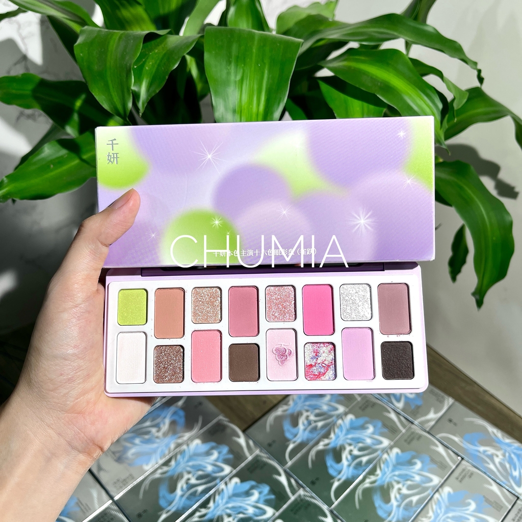 Phấn mắt Cheeryep Qianyan Natural Color 16 ô - #10 (bóng xanh tím) (Hàng Công Ty)