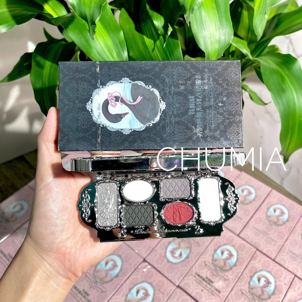 Phấn mắt FLOWER KNOWS swan ballet (thiên nga) 6ô - #02 black swan