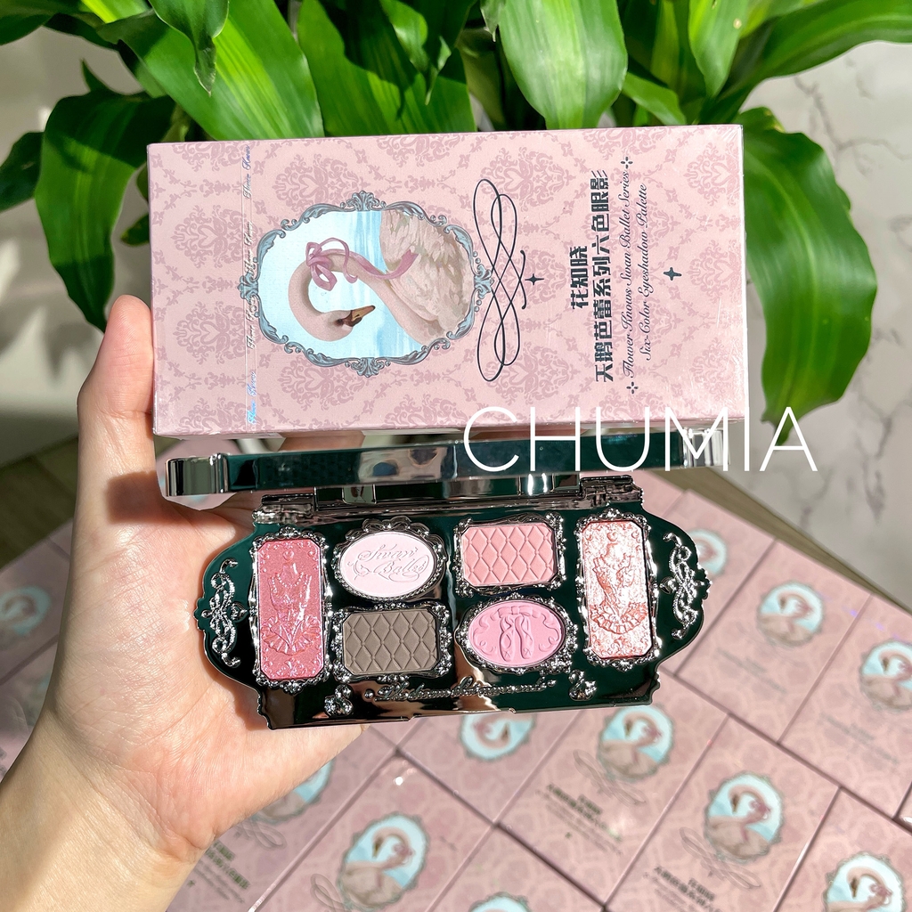 Phấn mắt FLOWER KNOWS swan ballet (thiên nga) 6ô - #03 pink swan