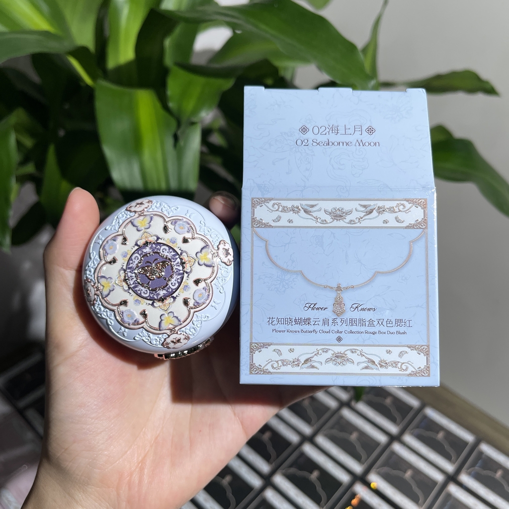 Má hồng FLOWER KNOWS butterfly cloud duo - #02 seaborne moon