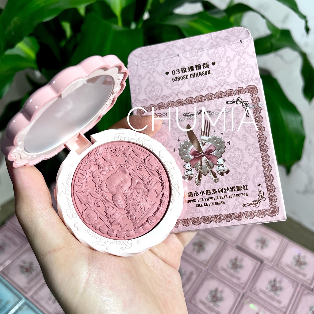 Má hồng FLOWER KNOWS the sweetie bear - #03 rose chanson (GẤU)