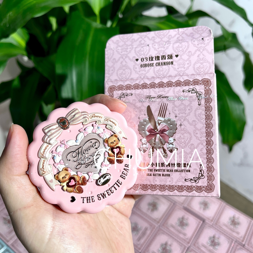 Má hồng FLOWER KNOWS the sweetie bear - #03 rose chanson (GẤU)