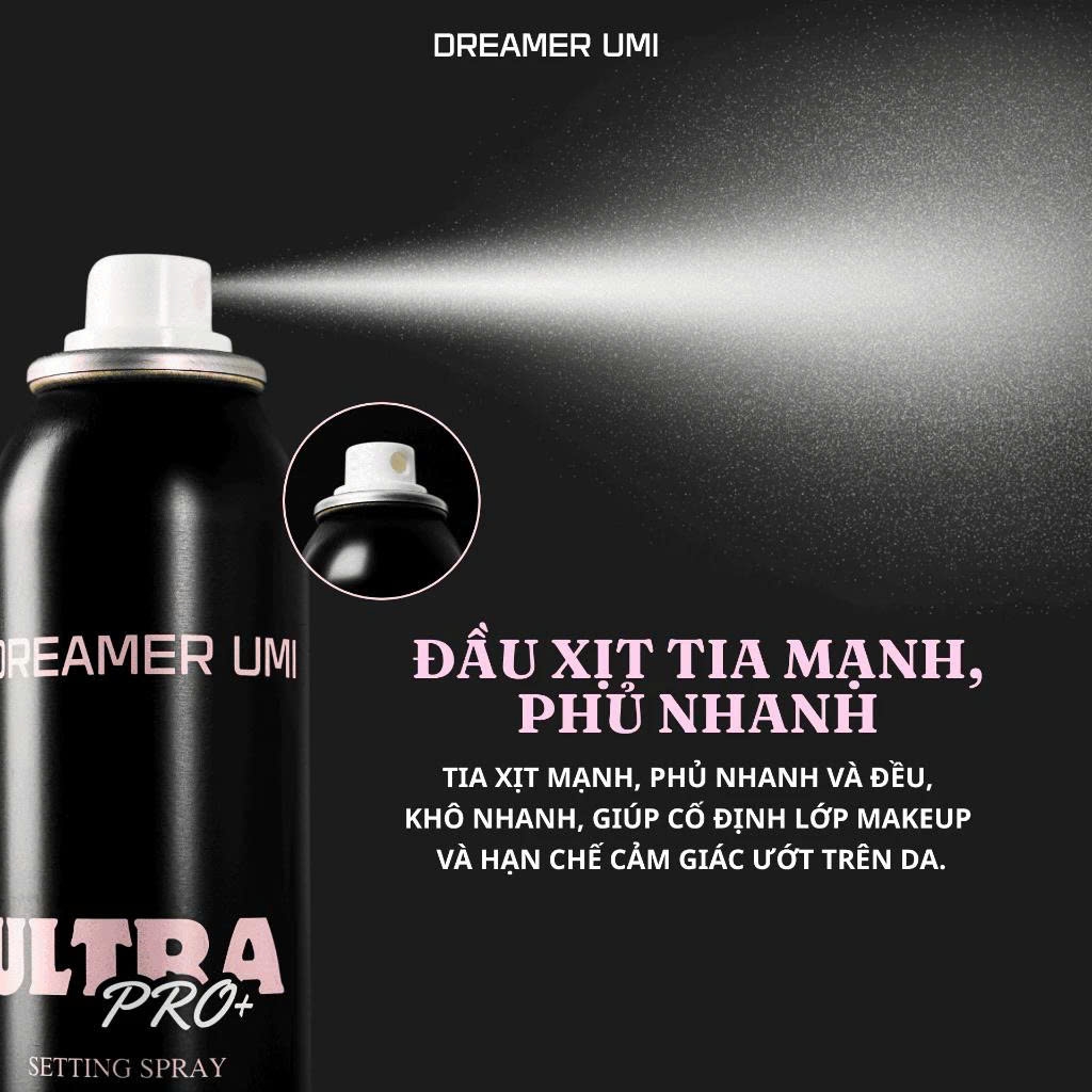 Xịt Khoá Nền DREAMER UMI Ultra Pro + (chai đen) 120ml