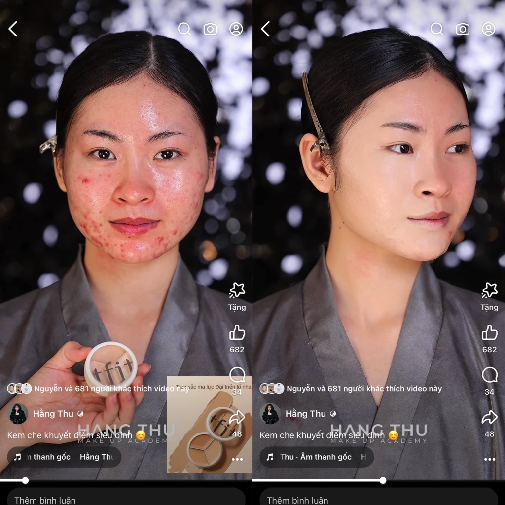 Che khuyết điểm TFIT concealer three-color (tặng cọ + mút) - #01 neutral