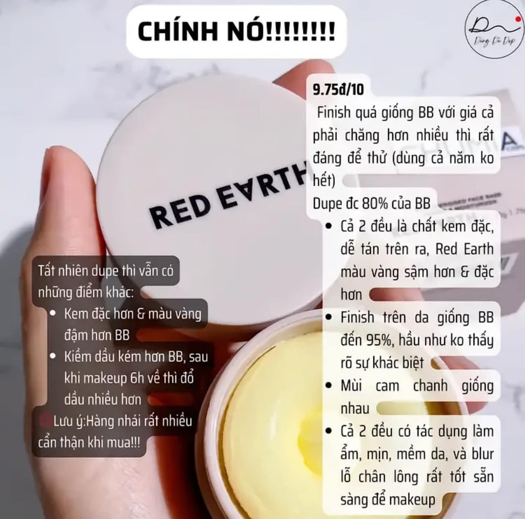 Kem lót RED EARTH v10 energising face base 50g (có hộp)