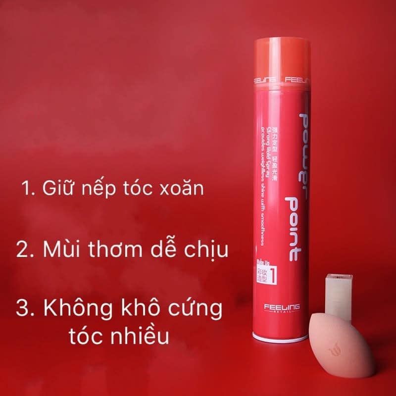Keo xịt tóc FELLING Power Point 400ml (đỏ)