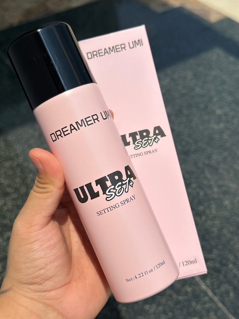Xịt khóa nền DREAMER umi ultra set + setting spray 120ml (mới 2025)