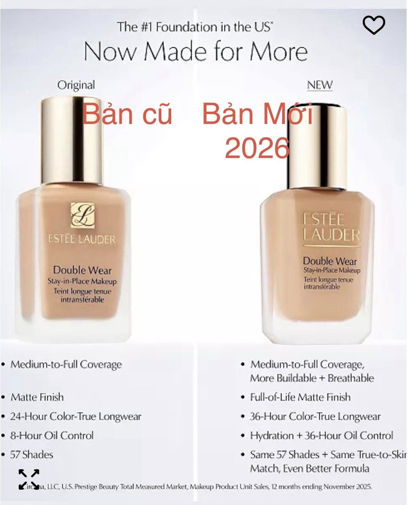 Kem nền ESTEE lauder double wear 30ml - 0N1 (bản mới)