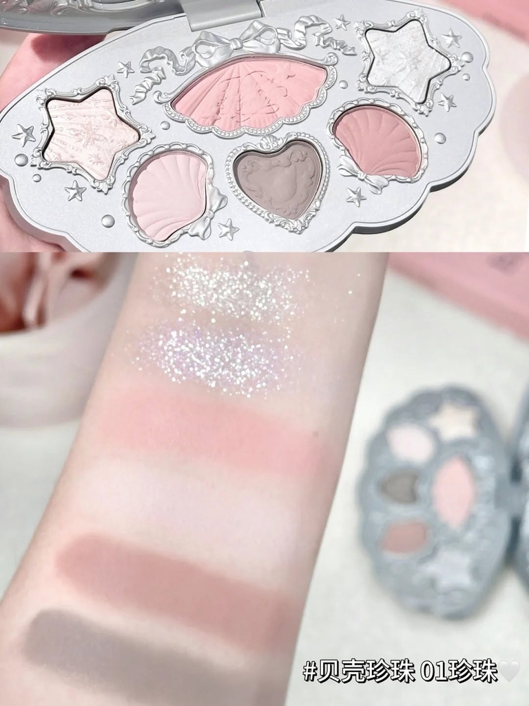 Phấn mắt FLOWER KNOWS shell's jewel - #01 moonlight pearl (vỏ sò)