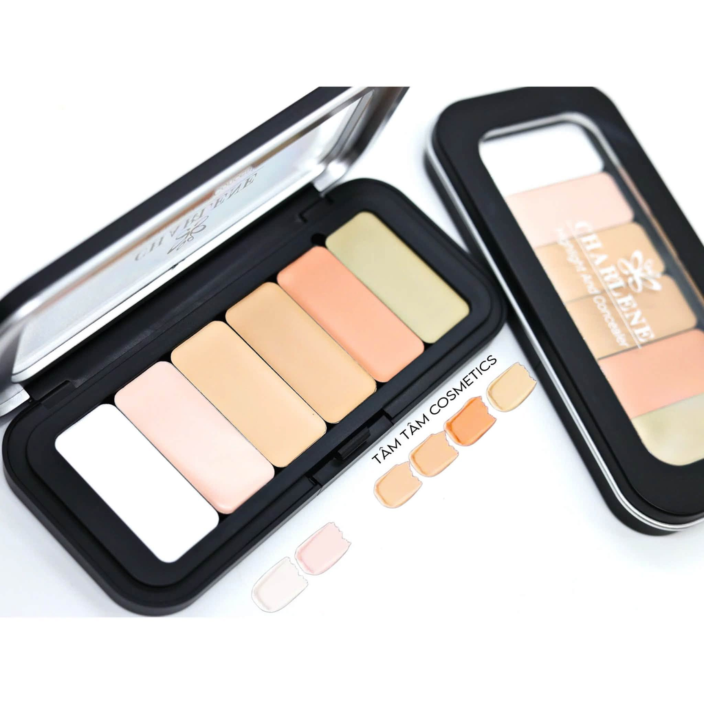 Che khuyết điểm CHARLENE highlight and concealer 6 ô
