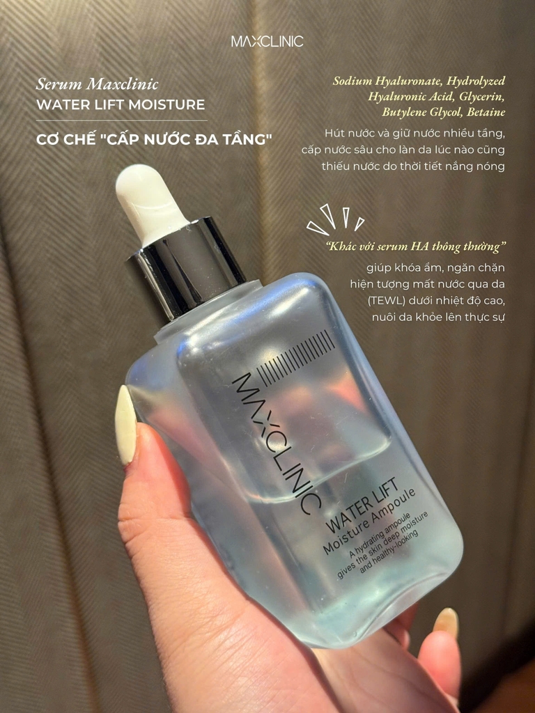 Serum dưỡng da MAXCLINIC Water Lift Moisture Ampoule - 100ml
