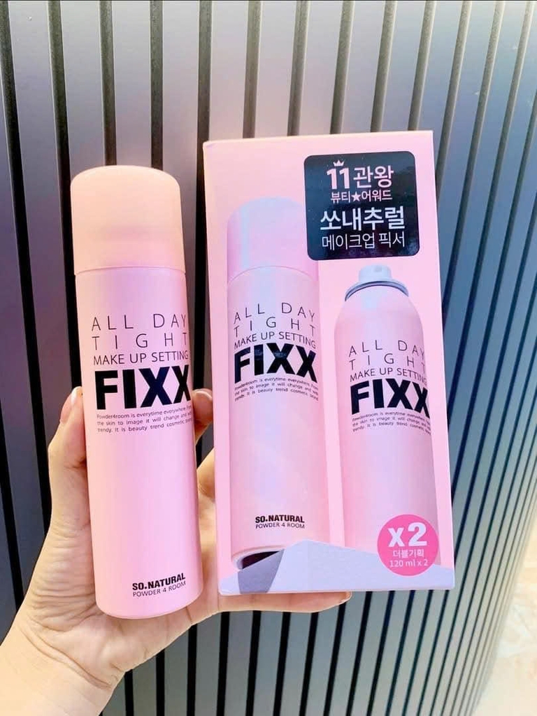 Xịt khoá nền FIXX all day tight (xịt khoá 120ml x 2) new