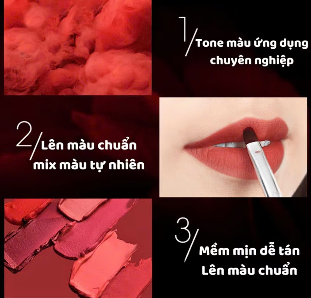 Bảng son CARMELA fog face velvet lipstick (mới 2026)