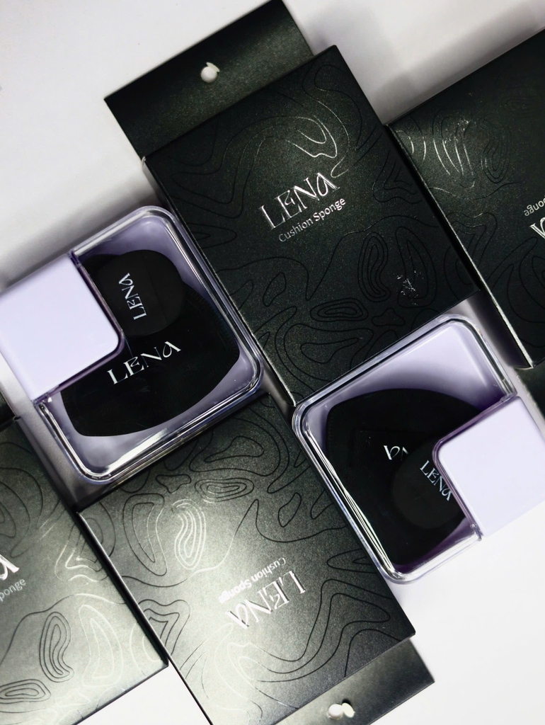Mút tán kem nền LENA (1 mút to + 1 mút nhỏ) hộp nhựa cứng có quai