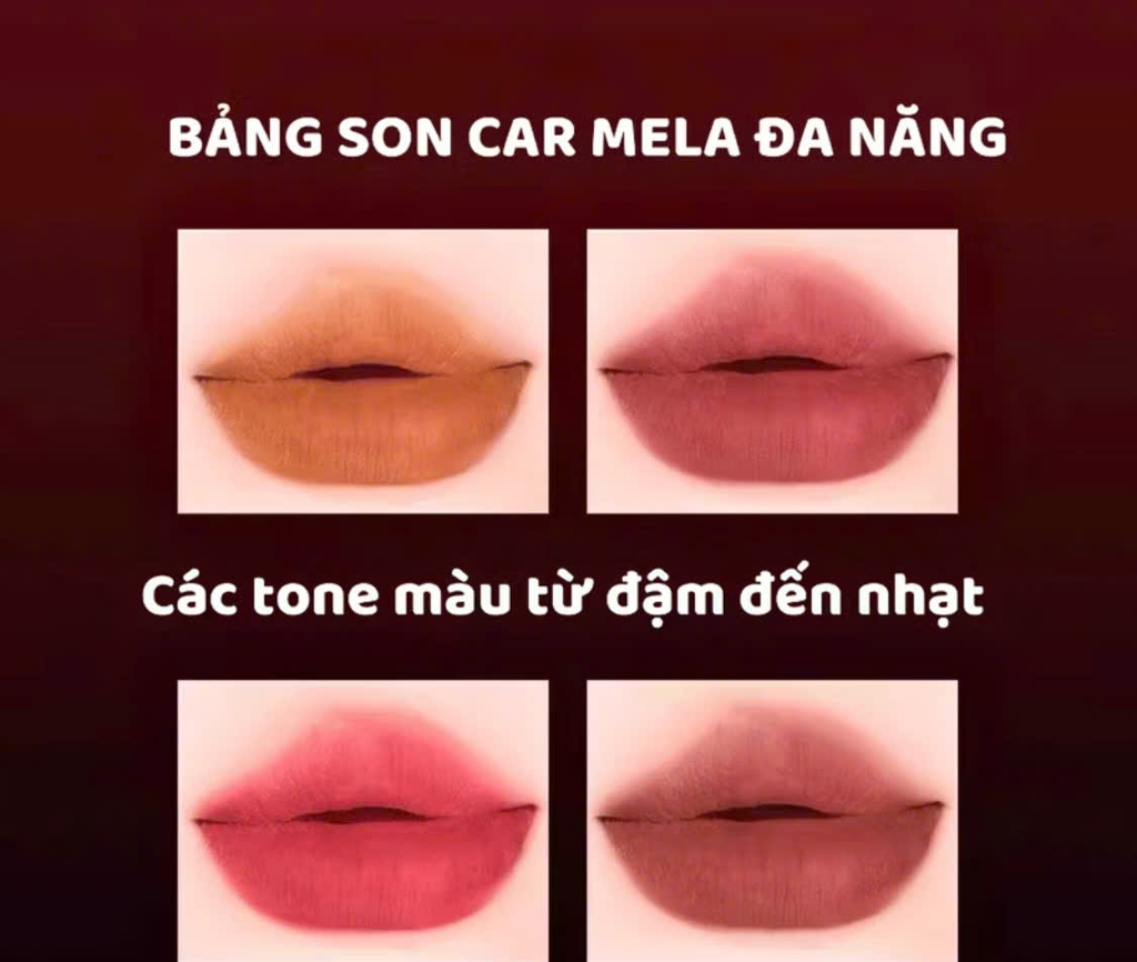 Bảng son CARMELA fog face velvet lipstick (mới 2026)